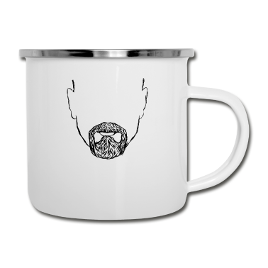 Partner Emaille Tasse - Lustig Bart Partner Ehemann Vollbart