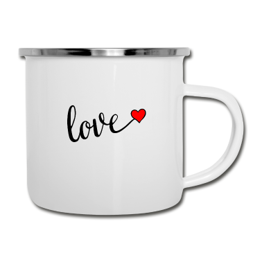 Partner Emaille Tasse - Love Liebe Partner Partnershirt Beziehung