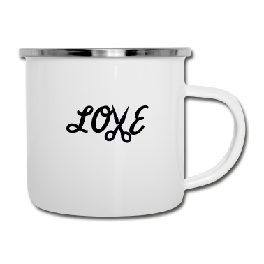 Partner Emaille Tasse - Love Liebe Partner Partnershirt Beziehung