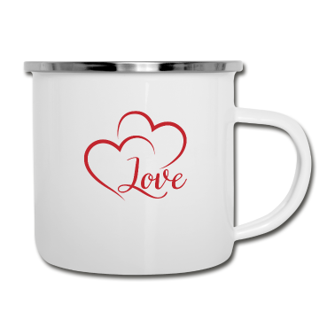Partner Emaille Tasse - Love Liebe Partner Partnershirt Beziehung