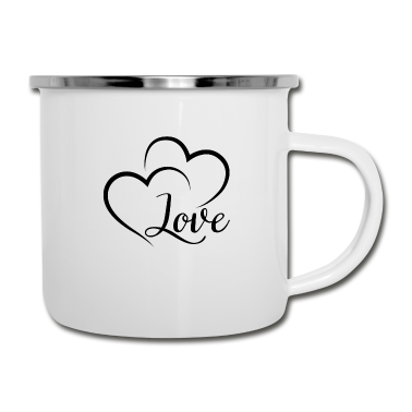 Partner Emaille Tasse - Love Liebe Partner Partnershirt Beziehung