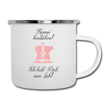 Partner Emaille Tasse - Valentinstag Geschenk für Sie Ihn Partner Herz