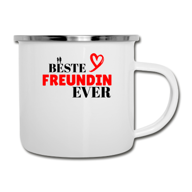 Partner Emaille Tasse - Partner herz ich liebe Dich Beste Freundin Liebe