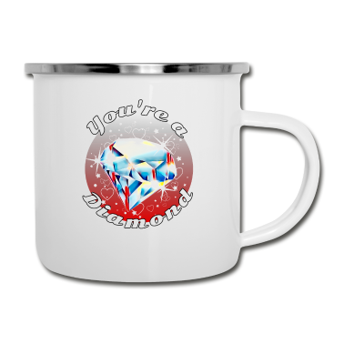 Partner Emaille Tasse - Diamond Liebe Heirat Partner Sommer Geburtstag