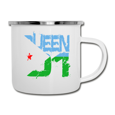 Partner Emaille Tasse - Geschenk Queen 01 Land Partner Dschibuti