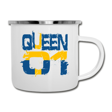 Partner Emaille Tasse - Geschenk Queen 01 Land Partner Schweden
