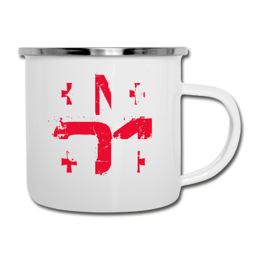 Partner Emaille Tasse - Geschenk King 01 Land Partner Georgien