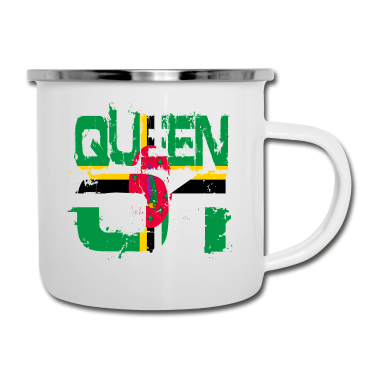 Partner Emaille Tasse - Geschenk Queen 01 Land Partner Dominica