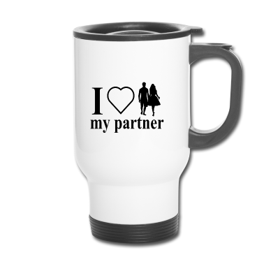 Partner Thermobecher - i love my partner , Ich liebe meinen Partner