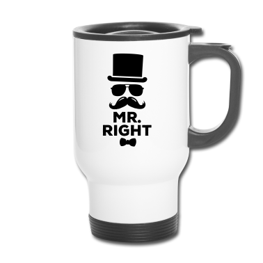 Partner Thermobecher - Lustige paarweise Mr. Right und Mrs. Right