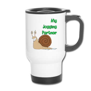 Partner Thermobecher - Joggen Schnecke Partner Geschenk Shirt