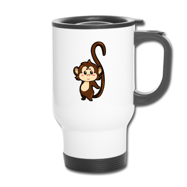Partner Thermobecher - Affenpaar für Partner - Männlich