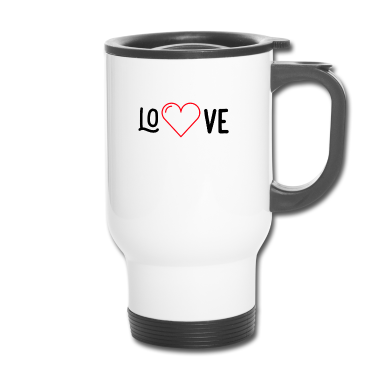 Partner Thermobecher - Liebe Schriftzug Herz Partner Geschenk