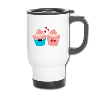 Partner Thermobecher - Cupcake Partnerlook Valentinstag Geschenk Partner