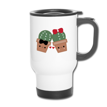 Partner Thermobecher - Kaktus Partnerlook Valentinstag Geschenk Partner