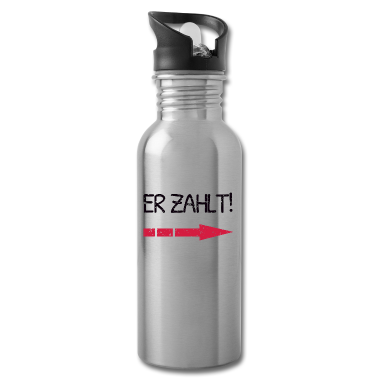 Partner Trinkflasche - Er zahlt! Lustiges Partner Shirt