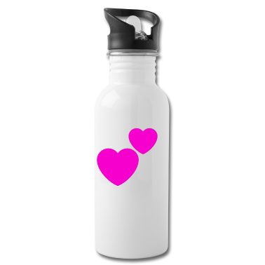 Partner Trinkflasche - Herz Doppelherz Liebe Geschenk Partner