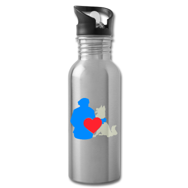 Partner Trinkflasche - Beste Freunde Hund Partner Herz