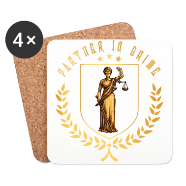 Partner Untersetzer - Justitia - Partner in Crime