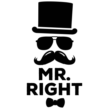 Motiv Lustige paarweise Mr. Right und Mrs. Right
