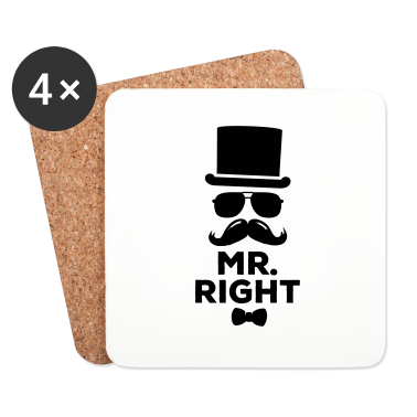 Partner Untersetzer - Lustige paarweise Mr. Right und Mrs. Right