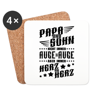 Partner Untersetzer - Vater und Sohn Partner Shirt