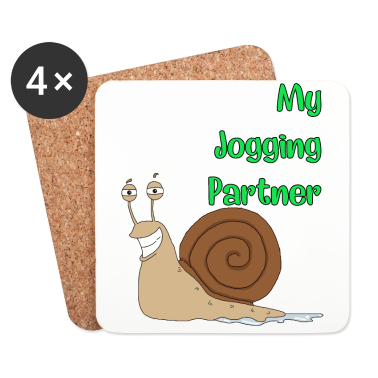 Partner Untersetzer - Joggen Schnecke Partner Geschenk Shirt