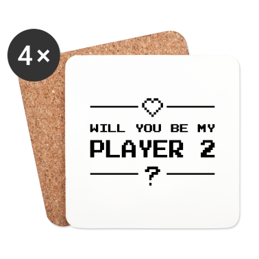 Partner Untersetzer - Will you be my player 2