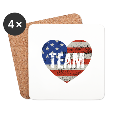 Partner Untersetzer - Amerika Team Herz Partner Geschenk
