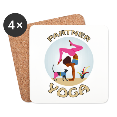 Partner Untersetzer - Katze Partner Yoga