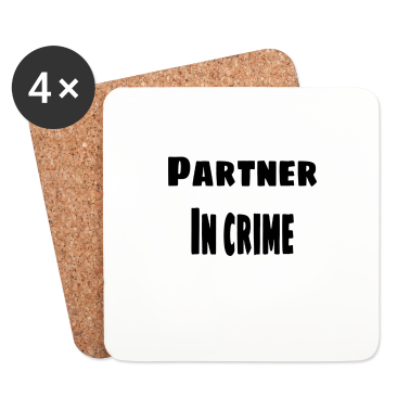 Partner Untersetzer - Partner in Verbrechen schwarz
