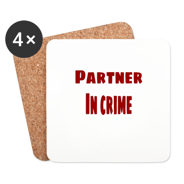 Partner Untersetzer - Partner in Verbrechen rot