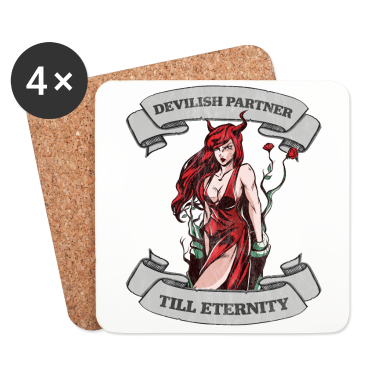 Partner Untersetzer - Dämonen Partner Succubus Halloween