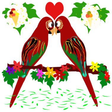 Motiv Papagaien-Partner für immer-Sommer-Geschenkidee