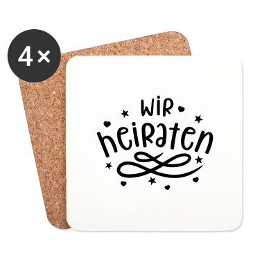 Partner Untersetzer - Wir heiraten - Gemeinsamer Junggesellenabschied