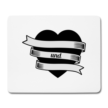 Partner Mousepad - Partner-Herz einfarbig
