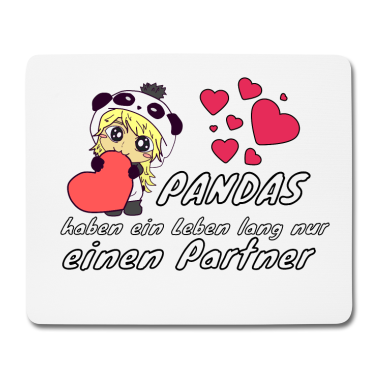 Partner Mousepad - Pandas haben ein Leben lang nur einen Partner