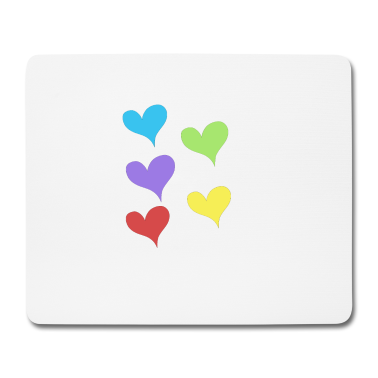 Partner Mousepad - Herzen farbig Liebe Geschenk Partner