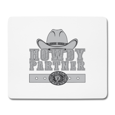 Partner Mousepad - Howdy Partner Western Cowboy Cowboyhut