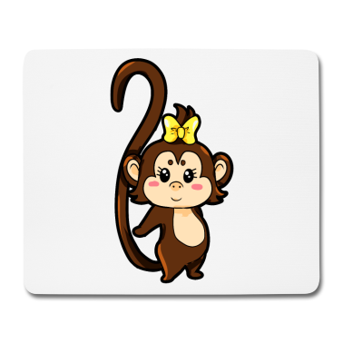 Partner Mousepad - Affenpaar für Partner - Weiblich