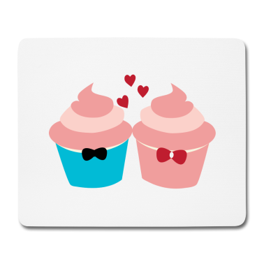 Partner Mousepad - Cupcake Partnerlook Valentinstag Geschenk Partner