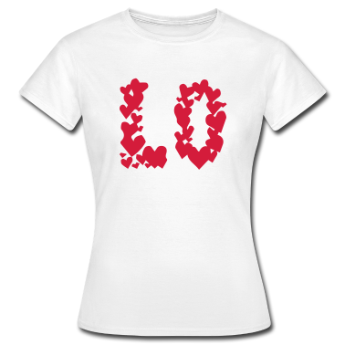 Partnerlook T-Shirt - LOVE Paar Partner Herz Valentinstag Partnerlook