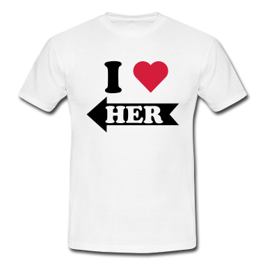 Partnerlook T-Shirt - I love her (links)