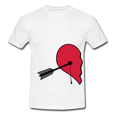 Partnerlook T-Shirt - halbes Herz - Partnershirt zum Valentinstag links