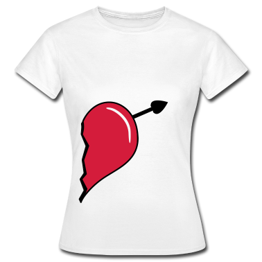 Partnerlook T-Shirt - halbes Herz - Partnershirt zum Valentinstag rechts