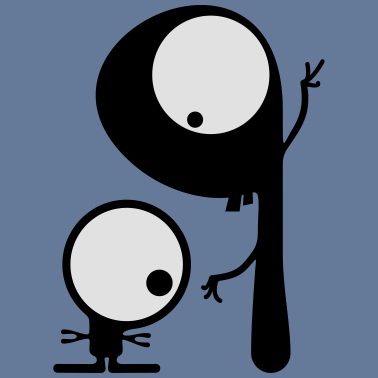 Motiv Alienfamilie - Alien Vater und Sohn