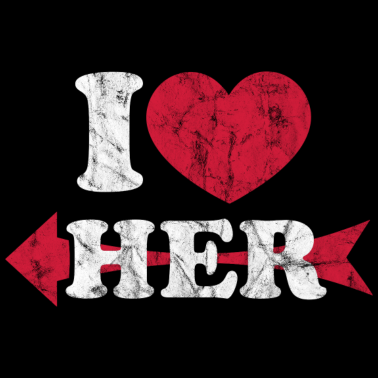 Motiv I Love Her, Herz, Pfeil, Partnerlook, Valentinstag