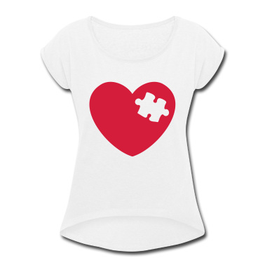 Partnerlook T-Shirt - Herz Puzzle Puzzleteil Teil 1 Partnerlook