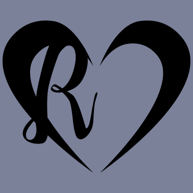 Motiv Herz mit Buchstabe R