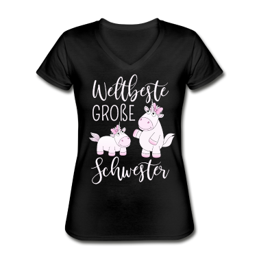 Partnerlook T-Shirt - Weltbeste Große Schwester Einhorn rosa Geschwister